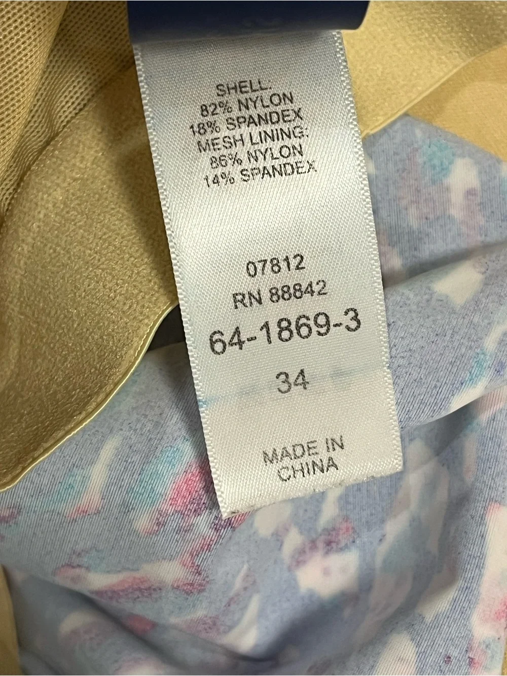 Swimsuits For All Tankini Tank Top Blue Pink Purple  Size 34 Padded Swim EUC
